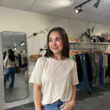 Jowita Oversized Jersey Tee | Butter Cream