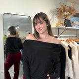 The Anywhere Top -  Black Lurex