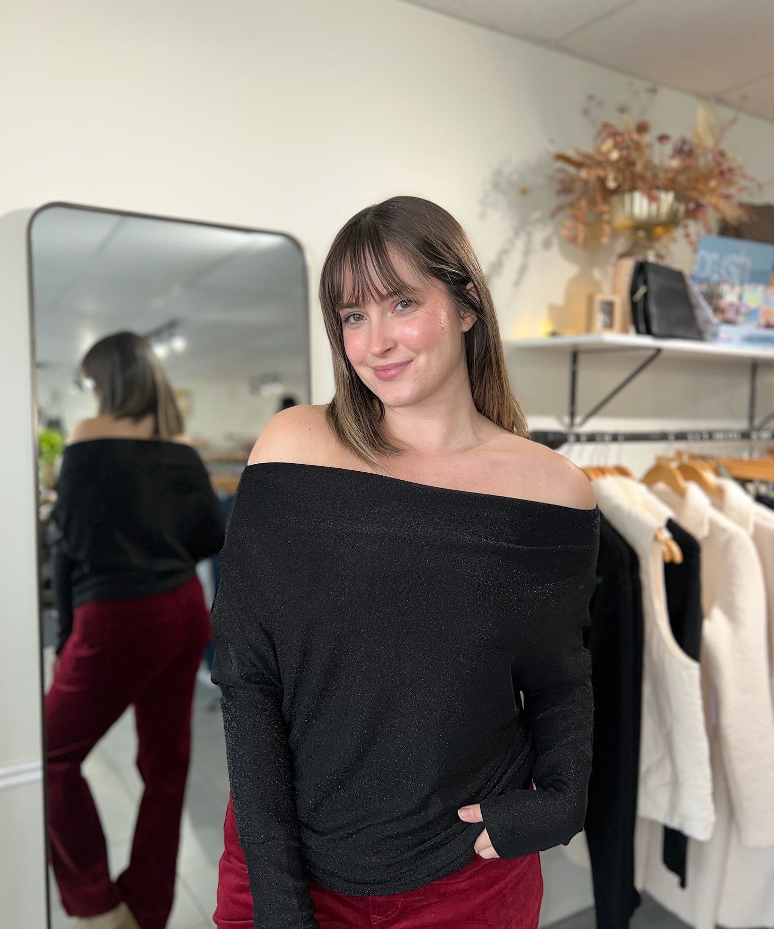 The Anywhere Top -  Black Lurex