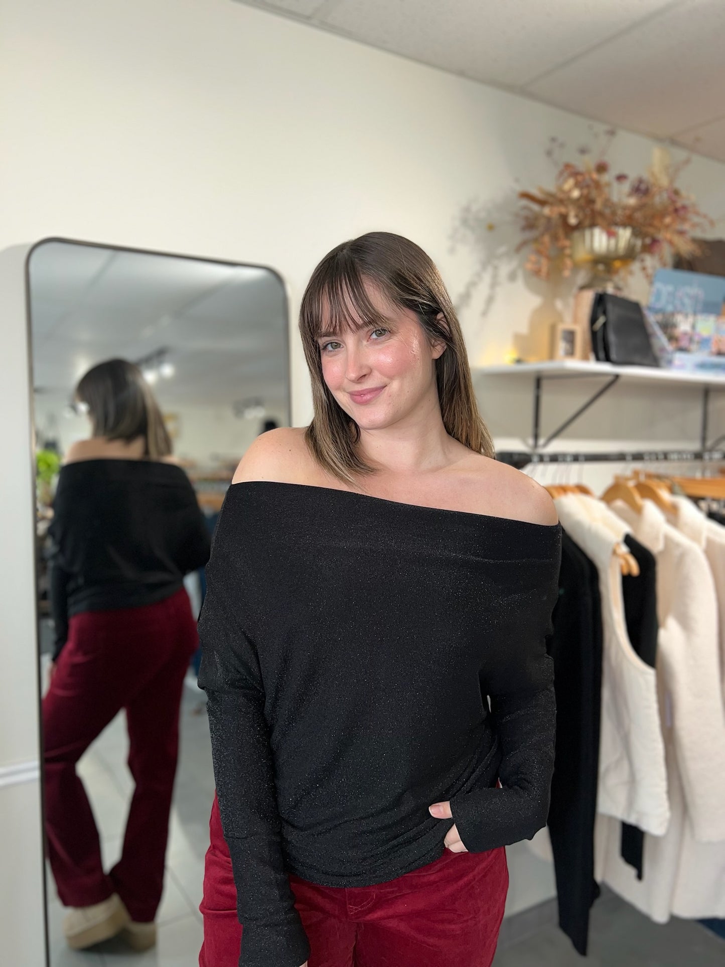 The Anywhere Top -  Black Lurex