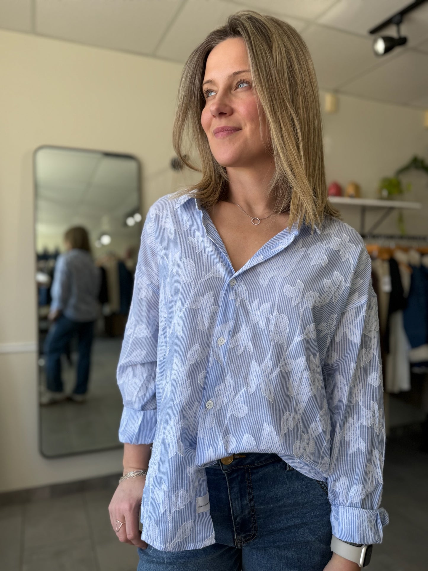 Adrianna Shirt | Floral Burnout