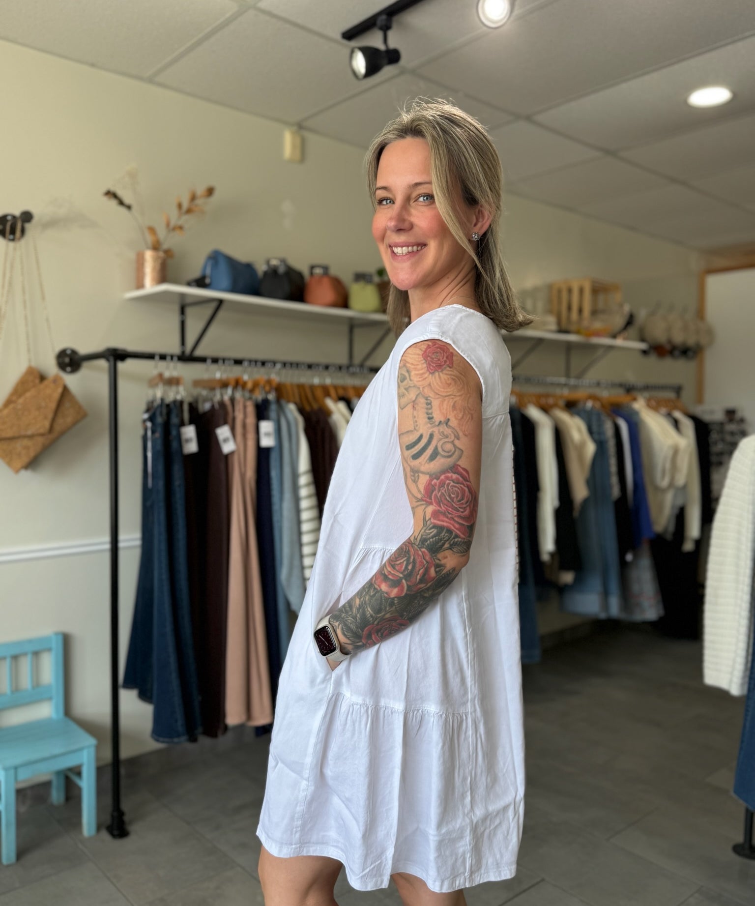 Alice Linen Dress | White