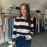 Shawn Polo Pullover | Cream Stripe