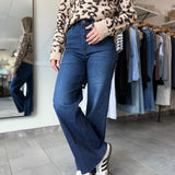 Fiona Wide Leg Jeans - Dark Knight