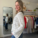 Daisy Crochet Sweater | Vintage Cream
