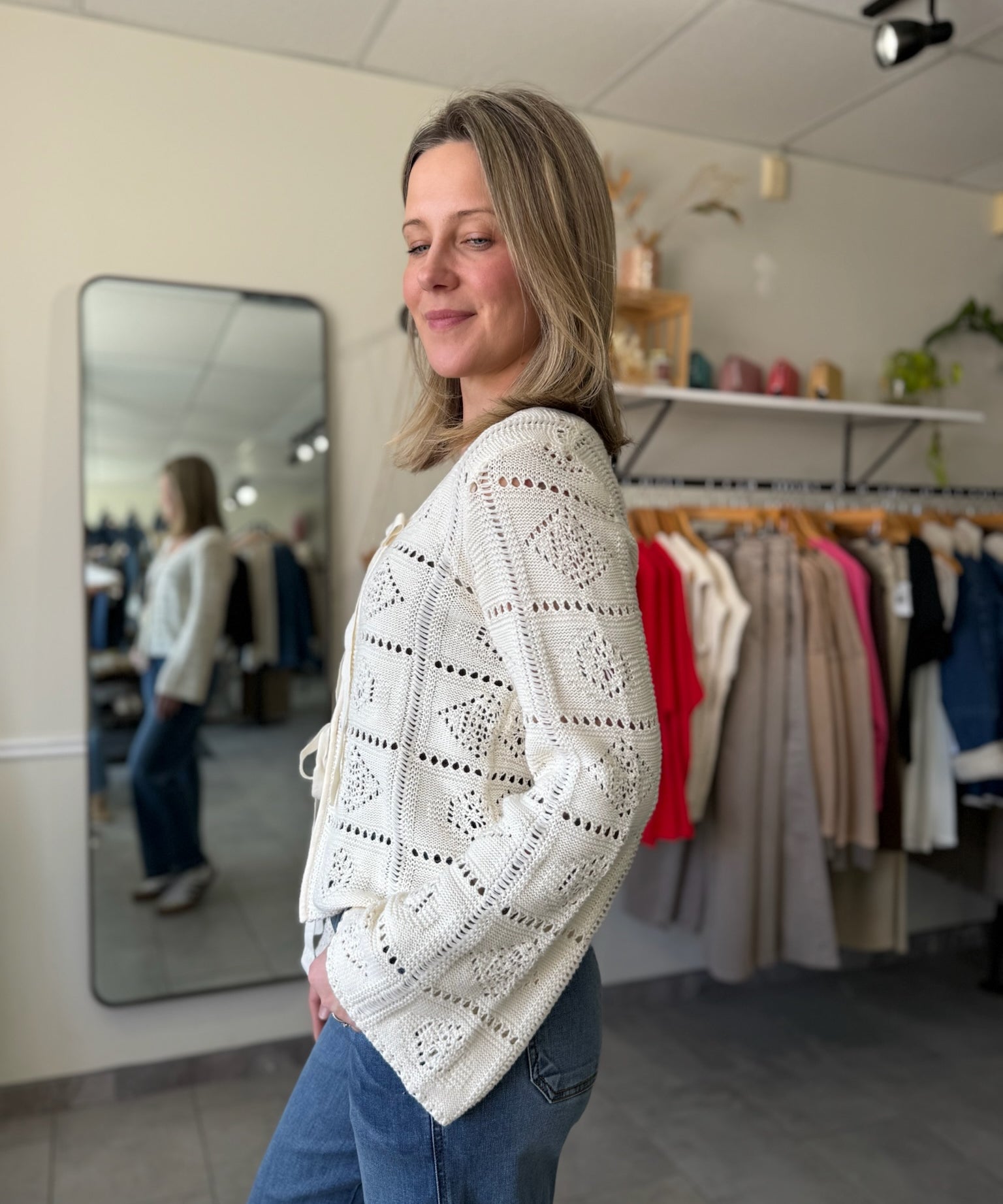 Daisy Crochet Sweater | Vintage Cream