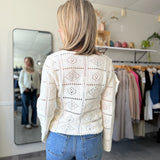 Daisy Crochet Sweater | Vintage Cream