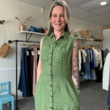 Bowtie Linen Dress | Olive