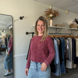 Colette Vintage Washed Sweater - Bordeaux
