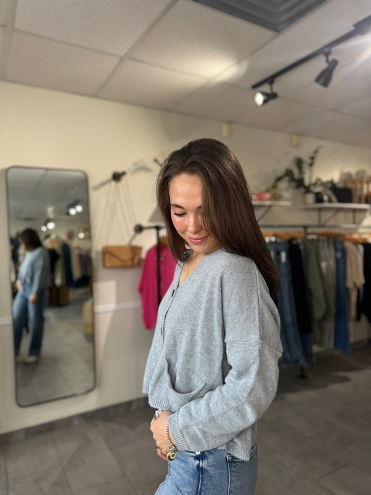 Fulton Boyfriend Cardigan | Chambray Blue