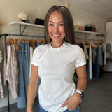 Langley Rib Top | White