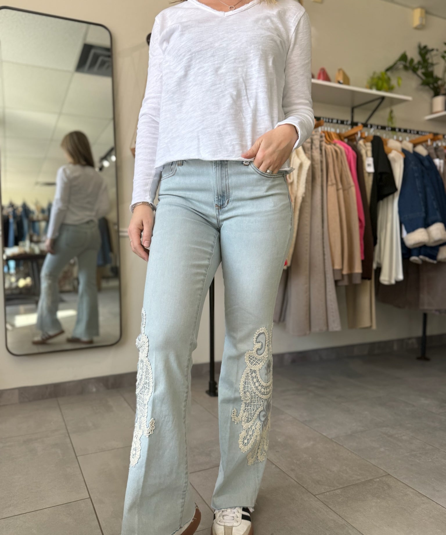 Rosa Flare Leg Jeans | Denim Lace