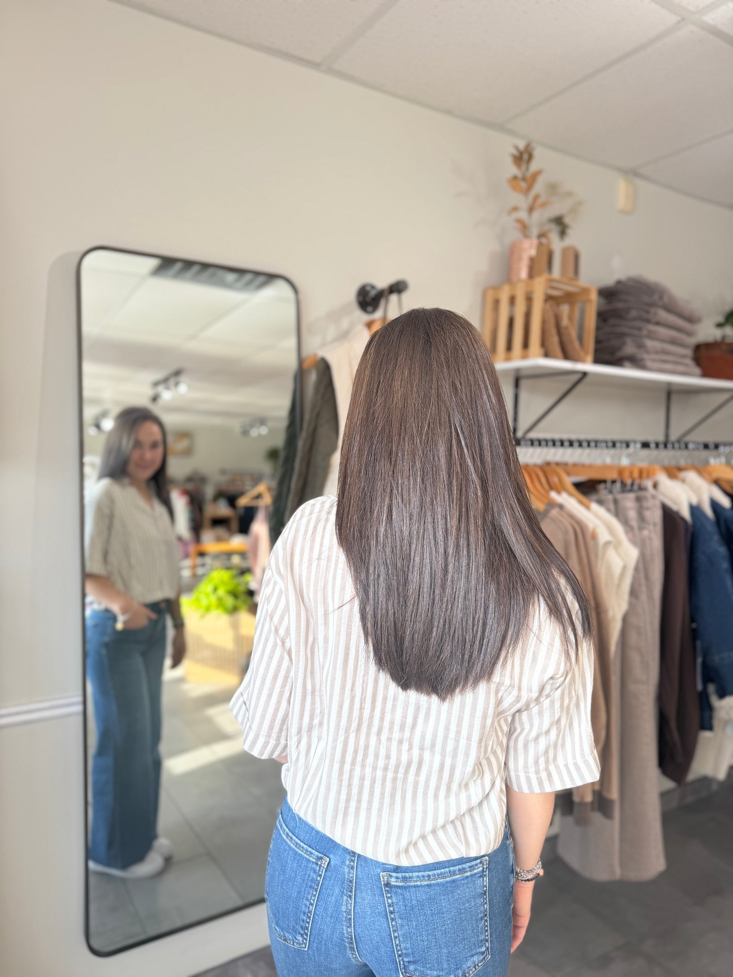 Donna Top | Taupe Stripe