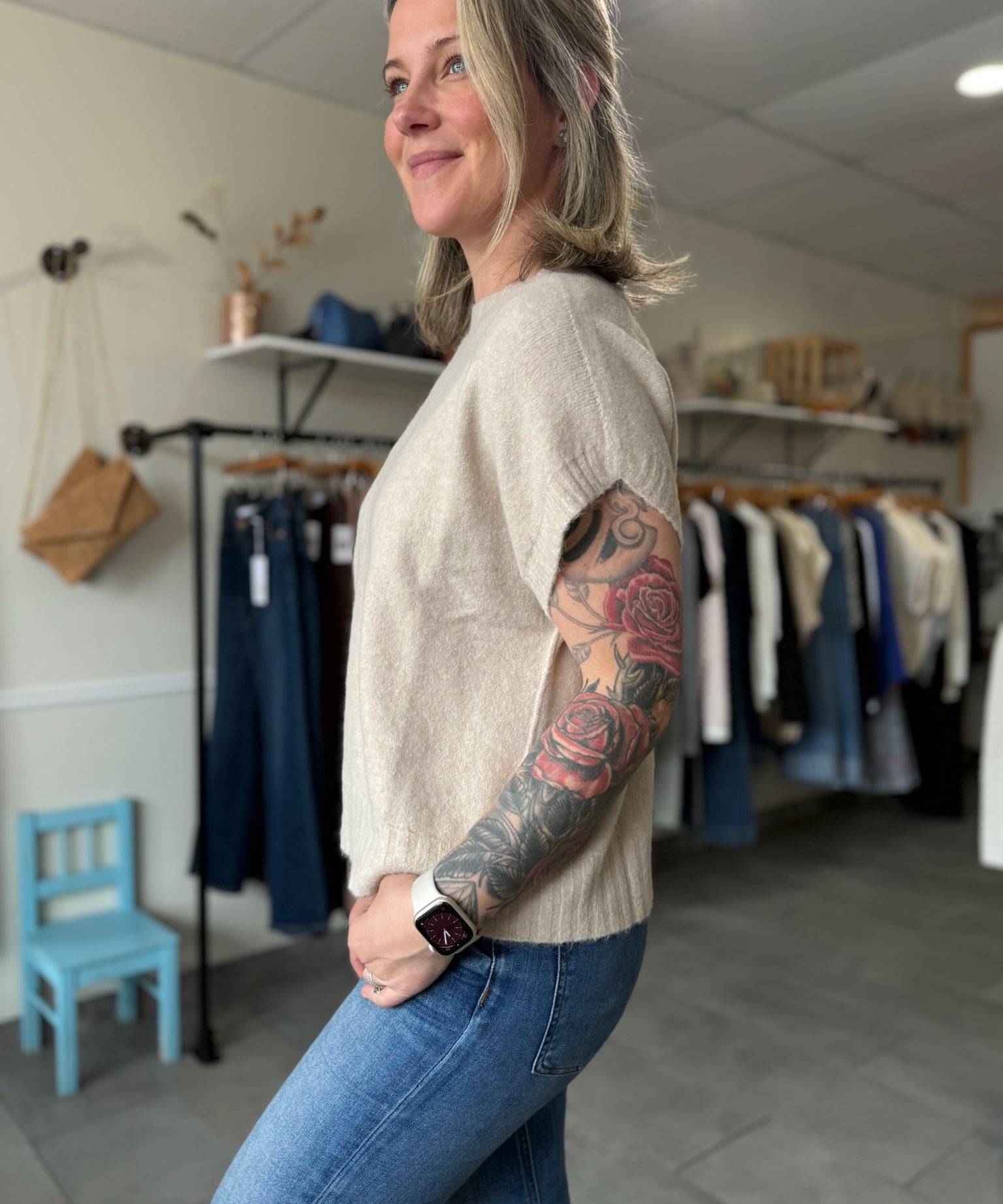 Super Soft Knit Tee | Beige