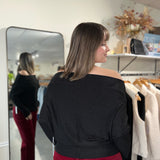 The Anywhere Top -  Black Lurex