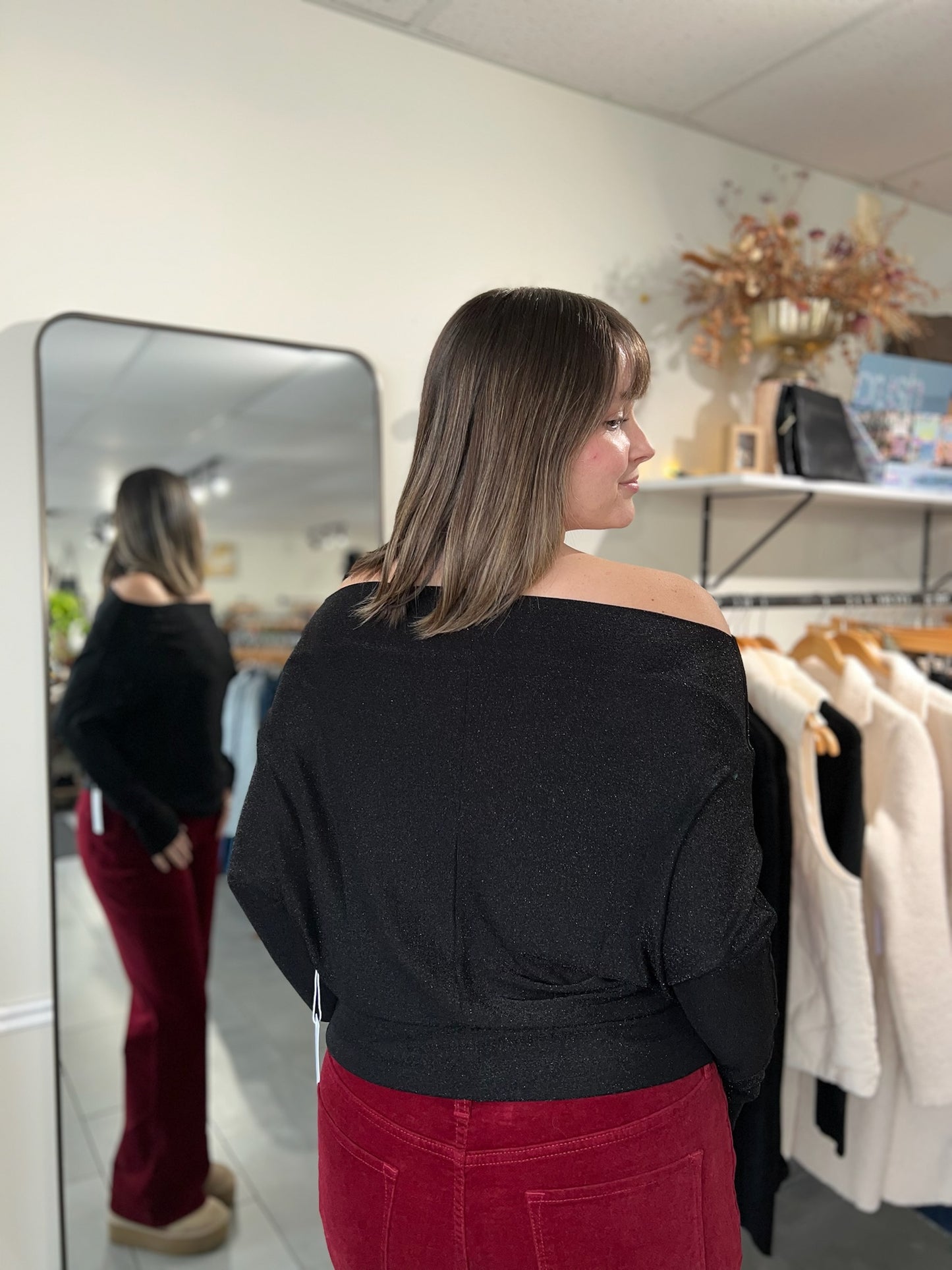 The Anywhere Top -  Black Lurex