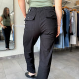 Rosalie Linen Drawstring Pant - Black