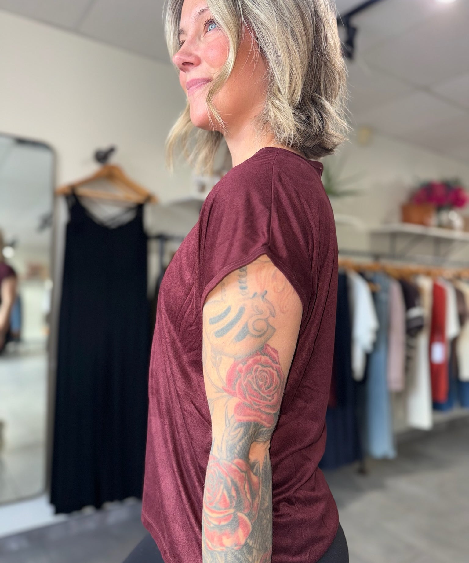 Dolman Sleeve Top | Royal Garnet