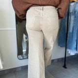 Meg High Rise Wide Legs - Biscuit