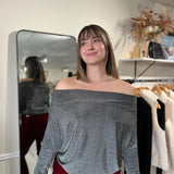 The Anywhere Top -  Silver Lurex