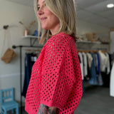 Dune Crochet Cardigan | Pink Splash
