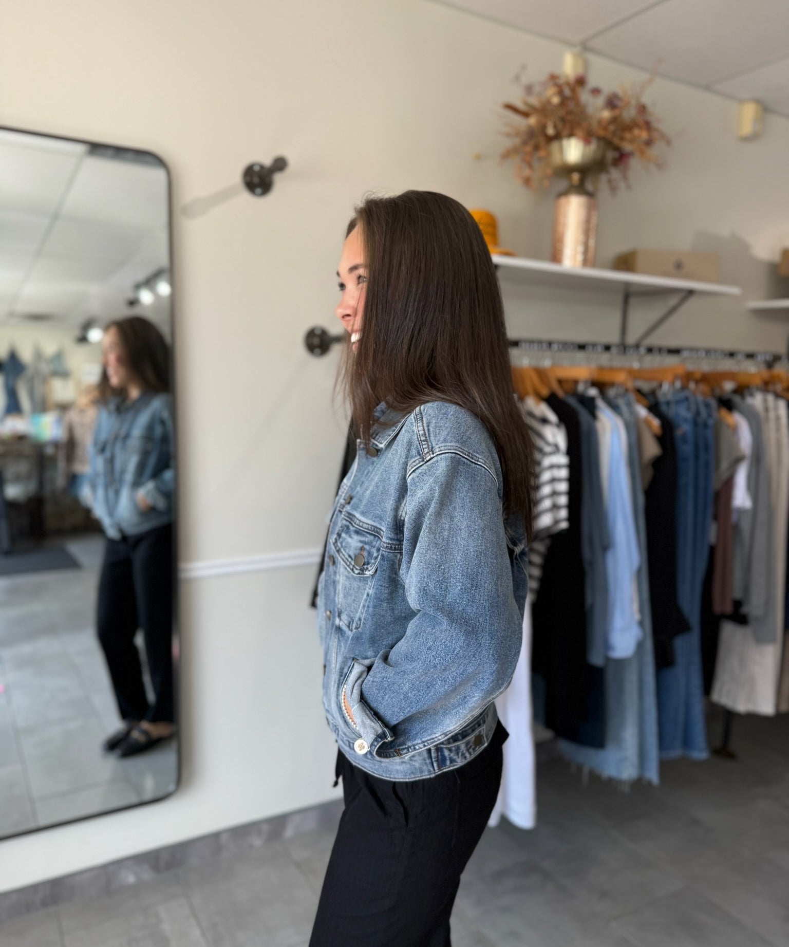 Liz Trucker Drop Shoulder Denim Jacket