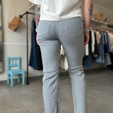 Kelsey High Rise Twill Pants | Navy Stripe