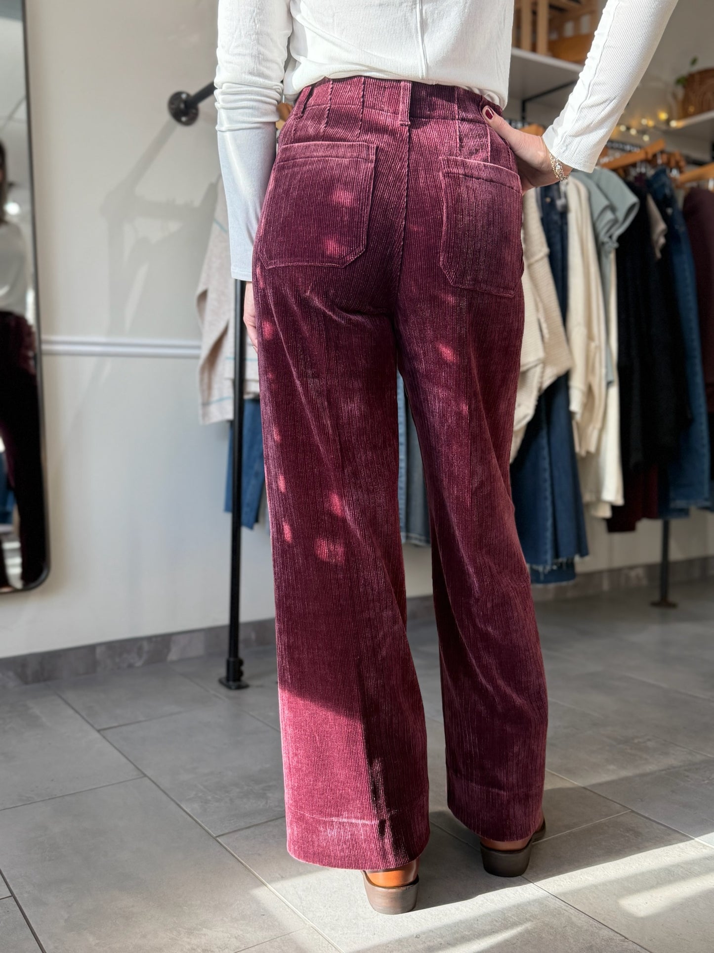 Audrey Wide Leg Corduroy Pants | Fig