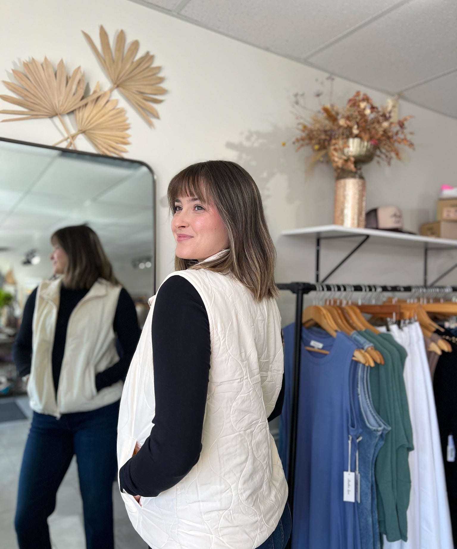 Hadley Vest - Washed Cream