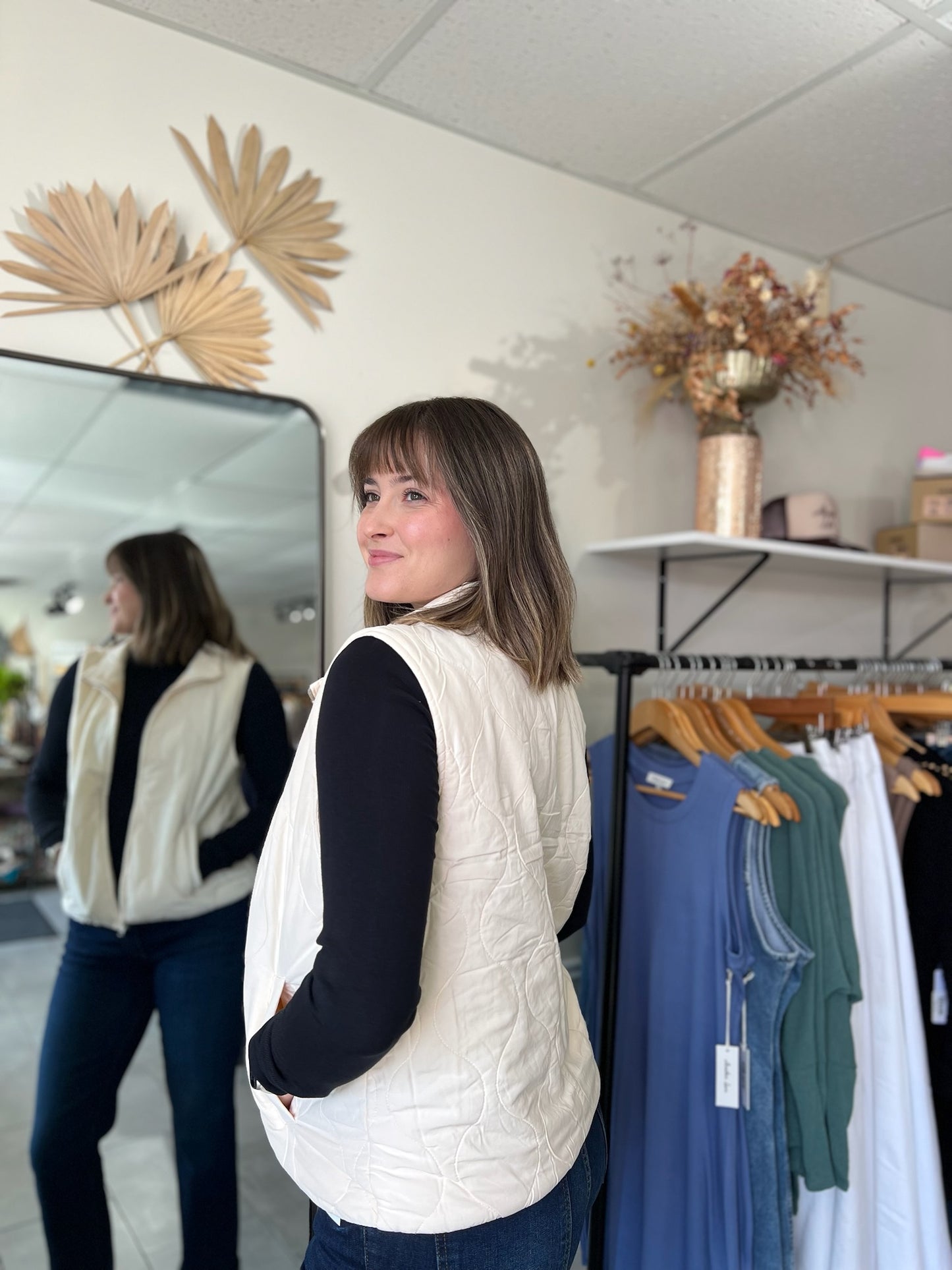 Hadley Vest - Washed Cream