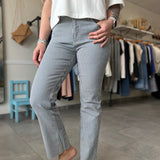 Kelsey High Rise Twill Pants | Navy Stripe