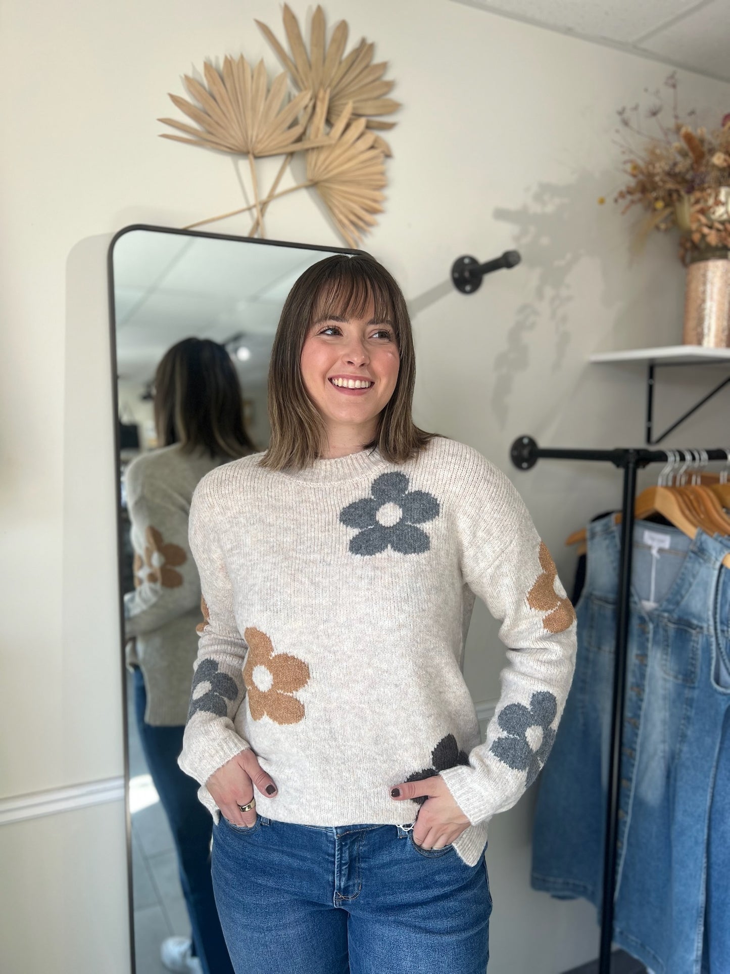 Buttercream Floral Knit Sweater