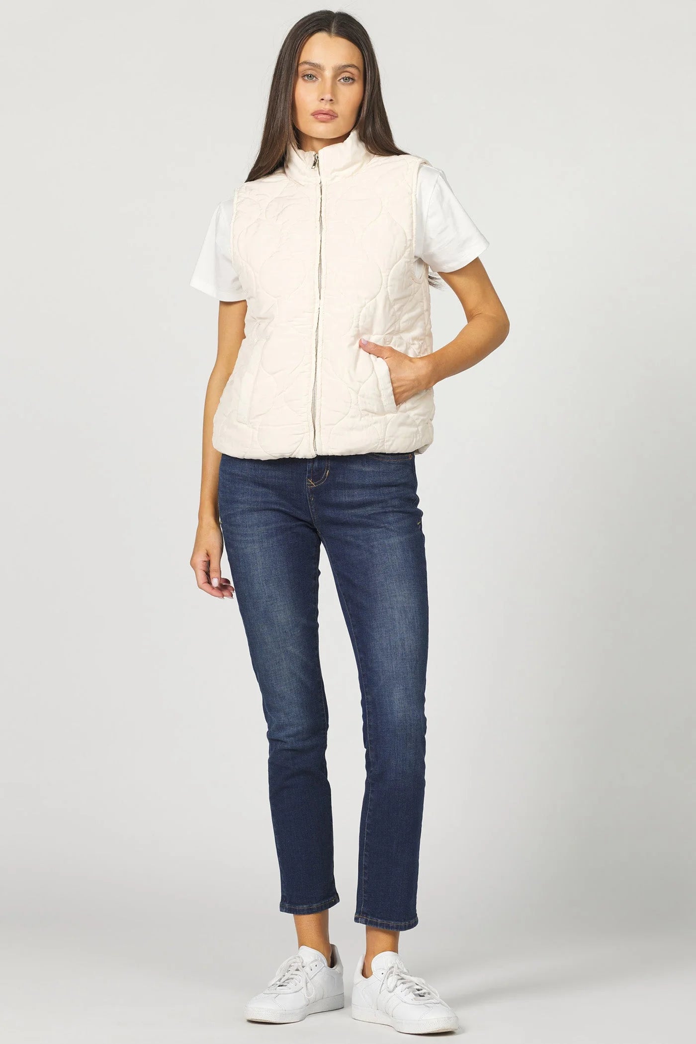 Hadley Vest - Washed Cream
