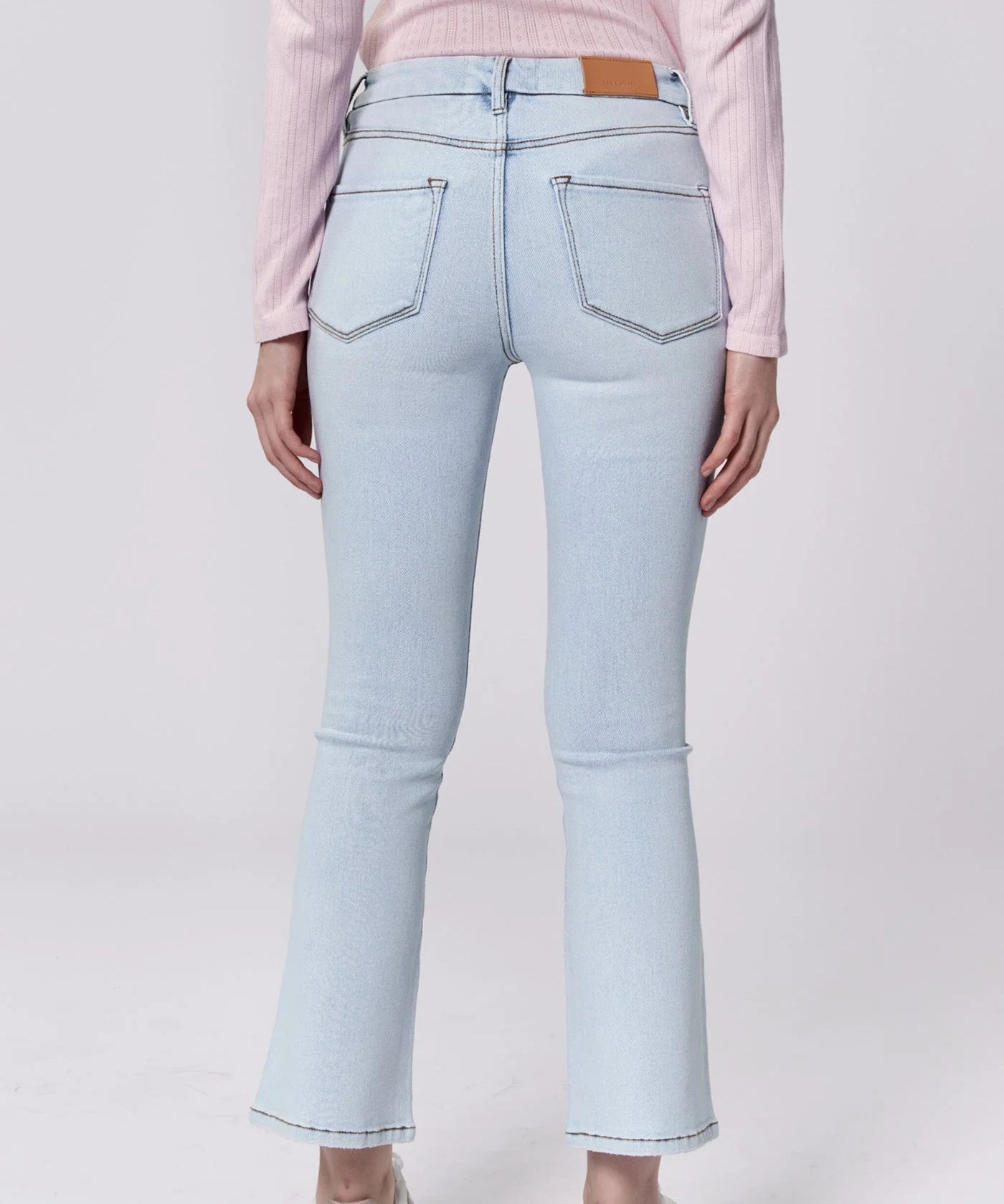 Jeanne Mid Rise Cropped Flare Jeans - Positano