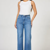 Fiona Wide Leg High Rise Jeans | Fog Sky