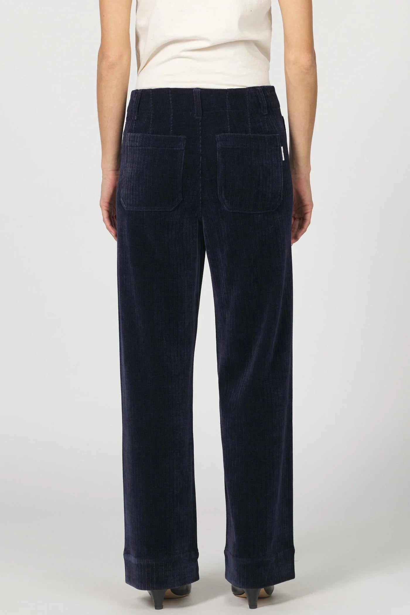 Audrey Wide Leg Corduroy Pants | Black Iris