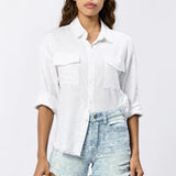Adrianna Linen Blend Shirt - White