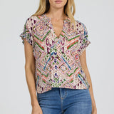 Julia Top | Tropical Ikat