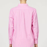 Lolita Button Up Long Sleeve Boyfriend Shirt - Rosebloom Stripe