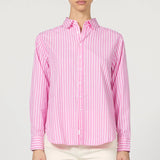 Lolita Button Up Long Sleeve Boyfriend Shirt - Rosebloom Stripe