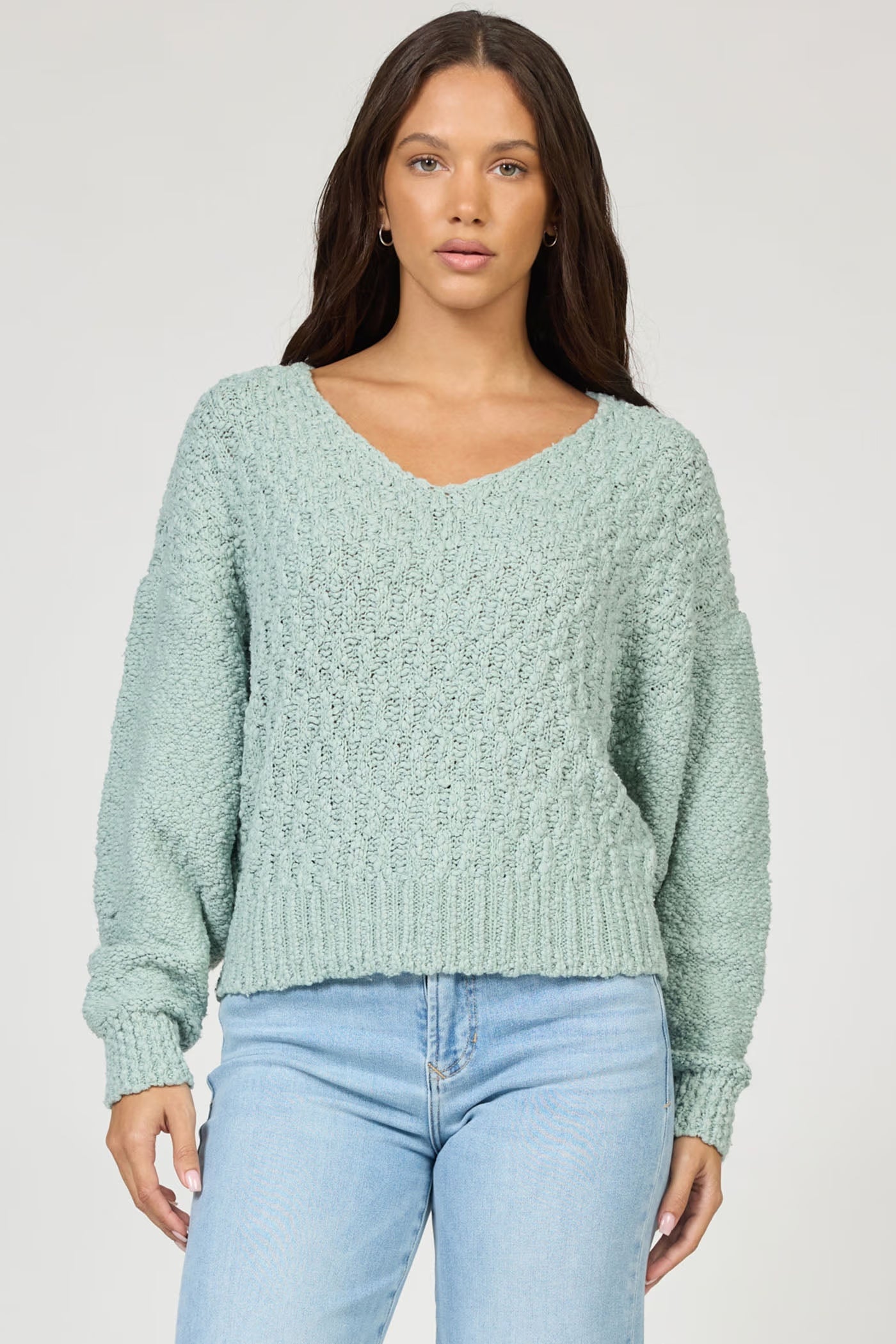 Lexi V Neck Sweater | Iceberg Green