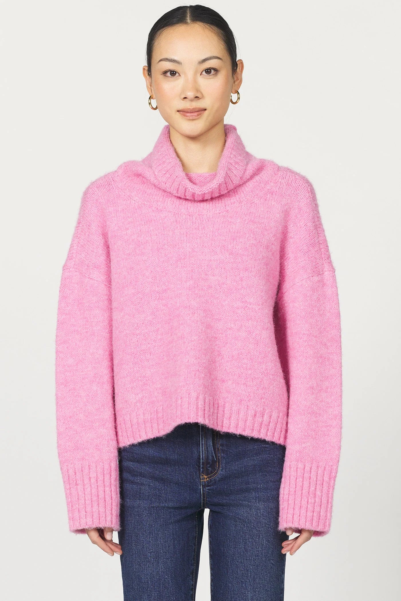 Evangeline Cowl Neck Sweater | Pink