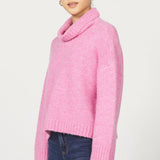 Evangeline Cowl Neck Sweater | Pink