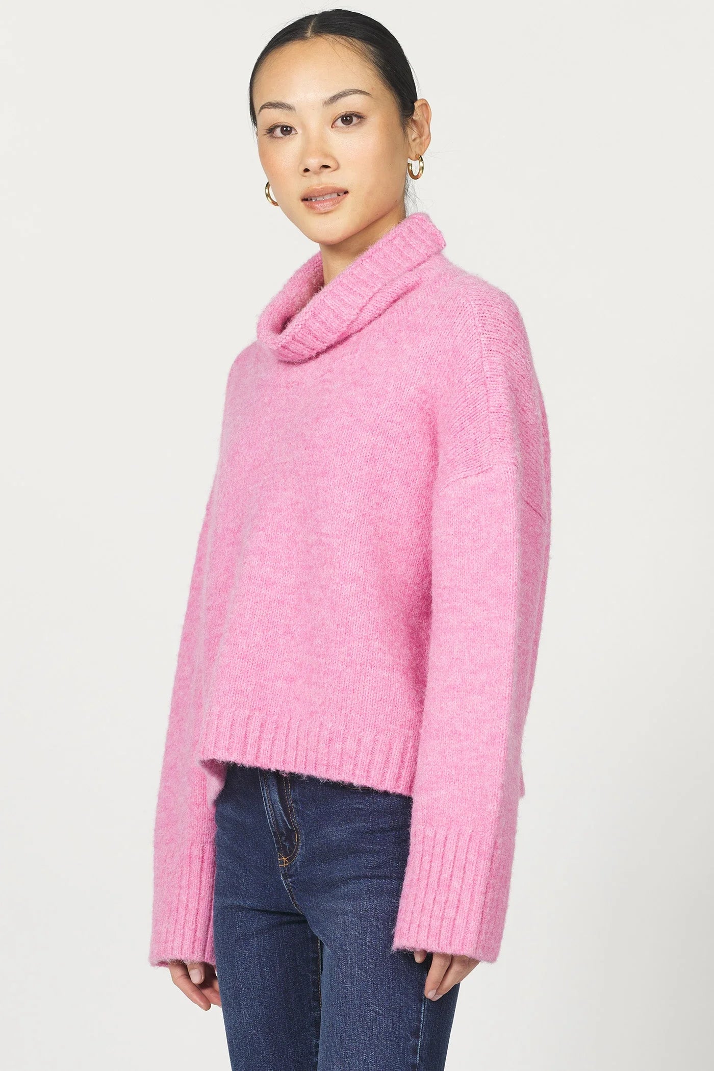 Evangeline Cowl Neck Sweater | Pink