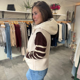 Sherpa Fleece Hooded Vest | Ecru