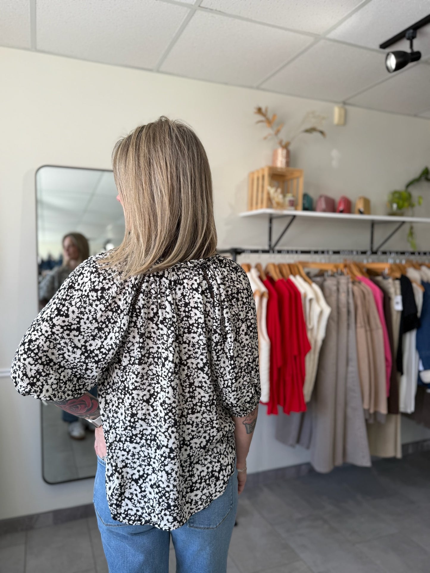 Costa Blouse | Black Pansey