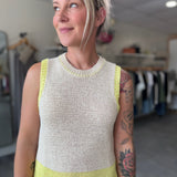 Bayla Sweater Tank | Wax Yellow Stripe