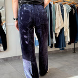 Audrey Wide Leg Corduroy Pants | Black Iris