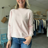 Simple Spring Crew Neck Sweater | Light Pink