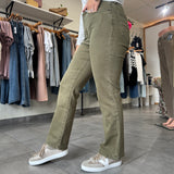 Anika Mid Rise Straight Leg Jeans | Olive Branch